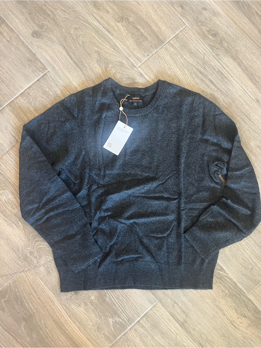 Quince Men's Crewneck Sweater in Charcoal Gray